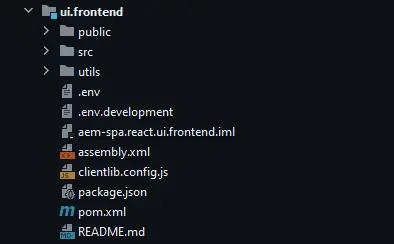 UI frontend folder structure